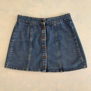 Melville Button Front Denim Jean Skirt